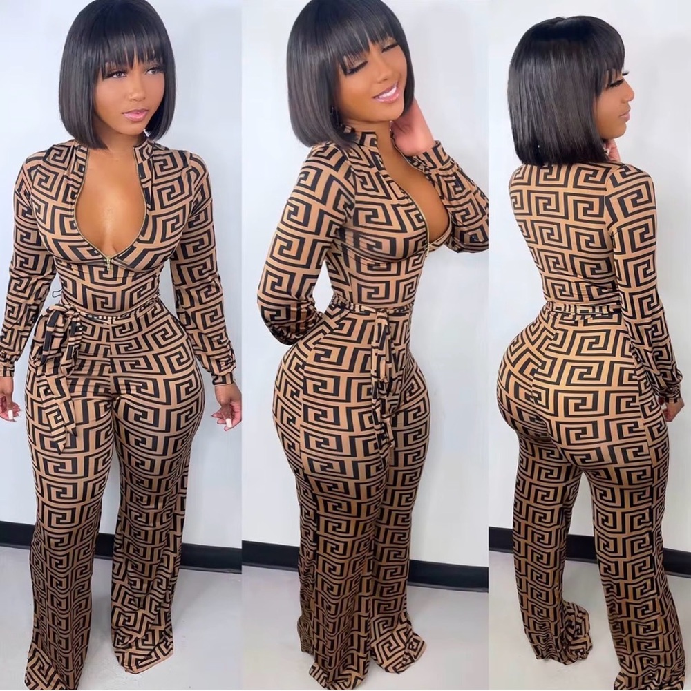 Stylish Geometric Patterned Jumpsuit